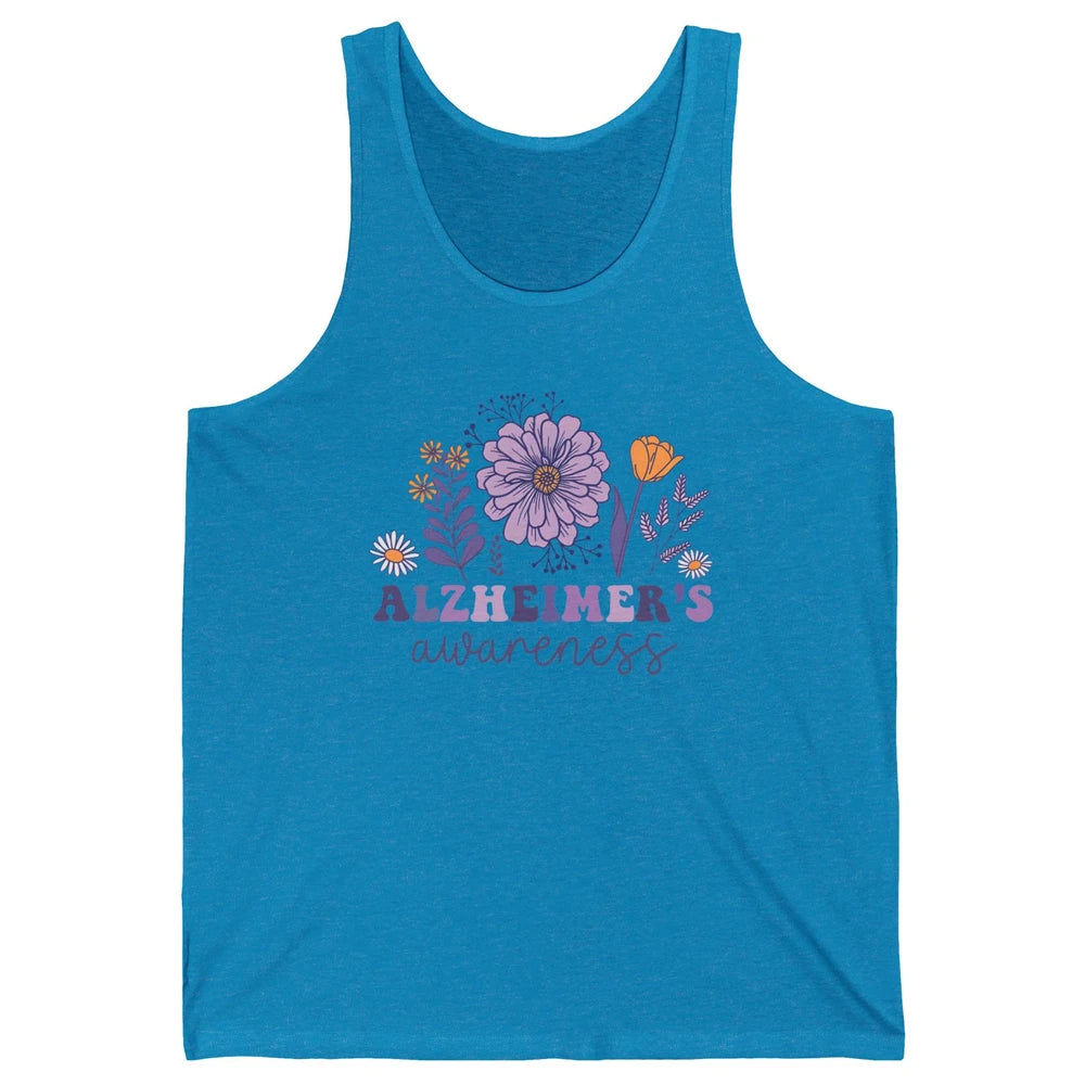 Alzheimer's Awareness Wildflower Dementia Inspirational Gift Unisex Jersey Tank