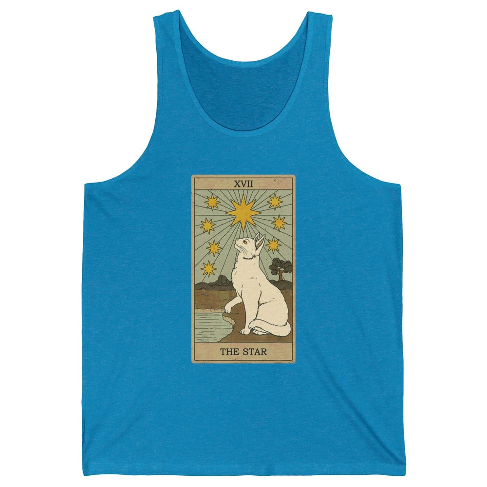 Tarot Card The Star White Cat Retro Mermaid Gothic Vintage Unisex Jersey Tank