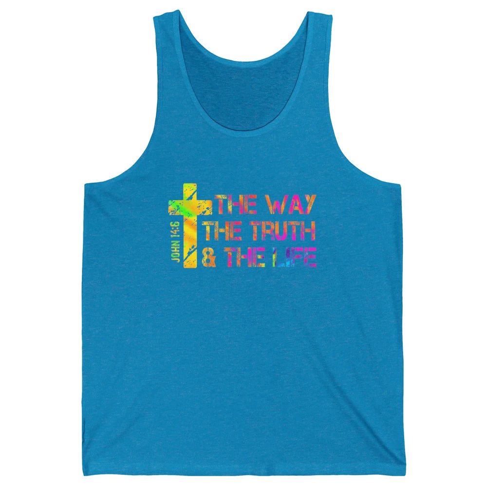 Way Truth Life Bible Verse Cross Christian Jesus God Faith Unisex Jersey Tank