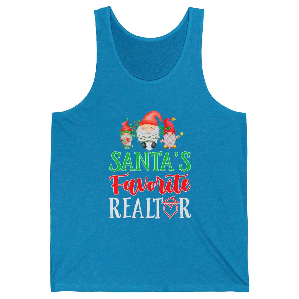 Christmas Xmas Gnomes Santa Favorite Realtor Real Estate Unisex Jersey Tank