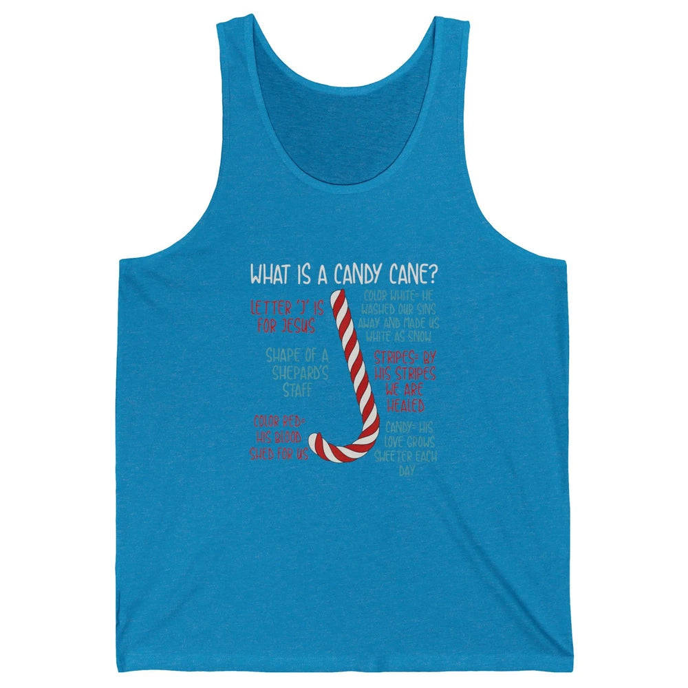 Merry Christmas Candy Cane Xmas Sayings Believe Faith Jesus Unisex Jersey Tank