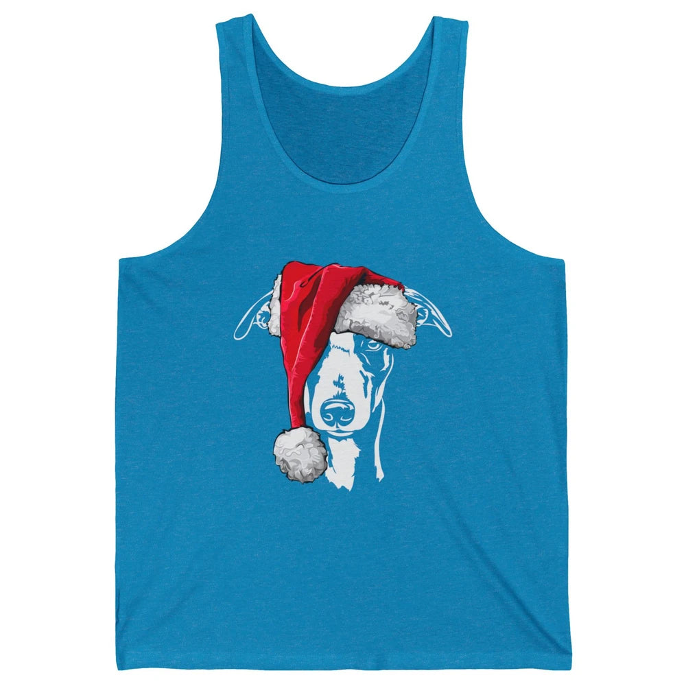 Merry Christmas Funny Whippet Santa Claus Hat Xmas Dog Retro Unisex Jersey Tank