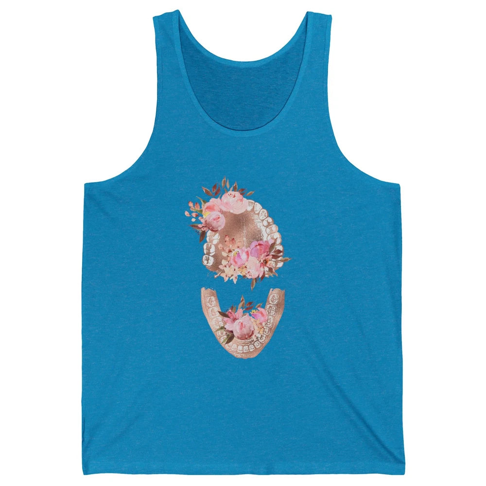 Vintage Floral Tooth Dental Hygienist Dentist Life Unisex Jersey Tank