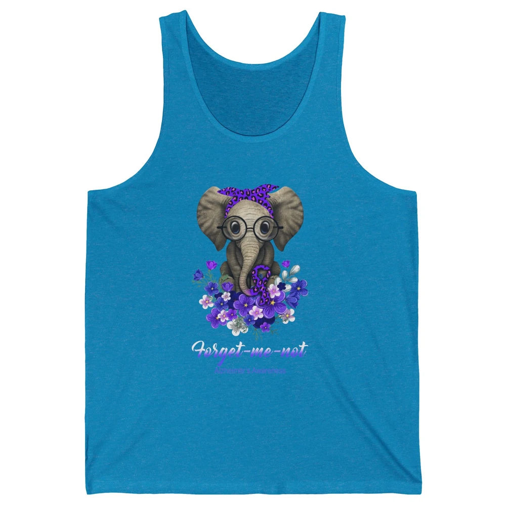 Alzheimer Awareness Purple Ribbon Elephant Forget Me Not Unisex Jersey Tank