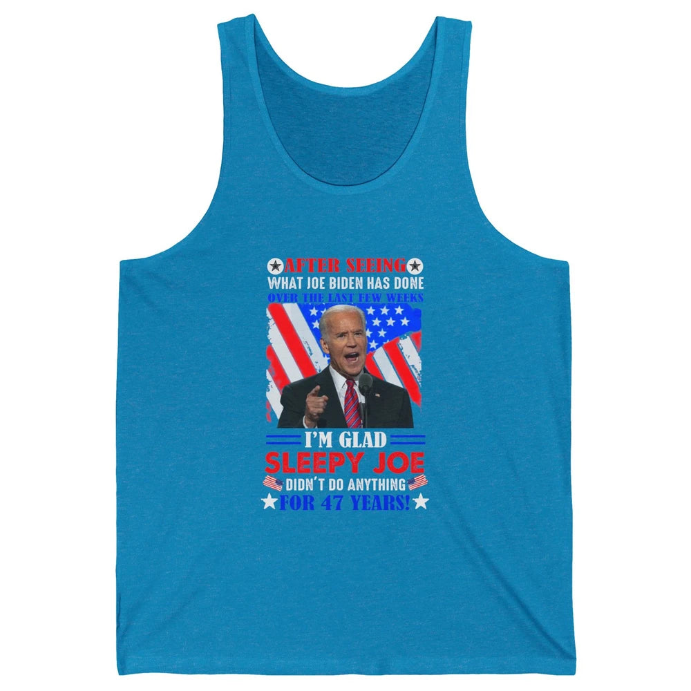 US Flag Joe Biden Didn't Do Anything 47 Years Anti Liberals Unisex Jersey Tank