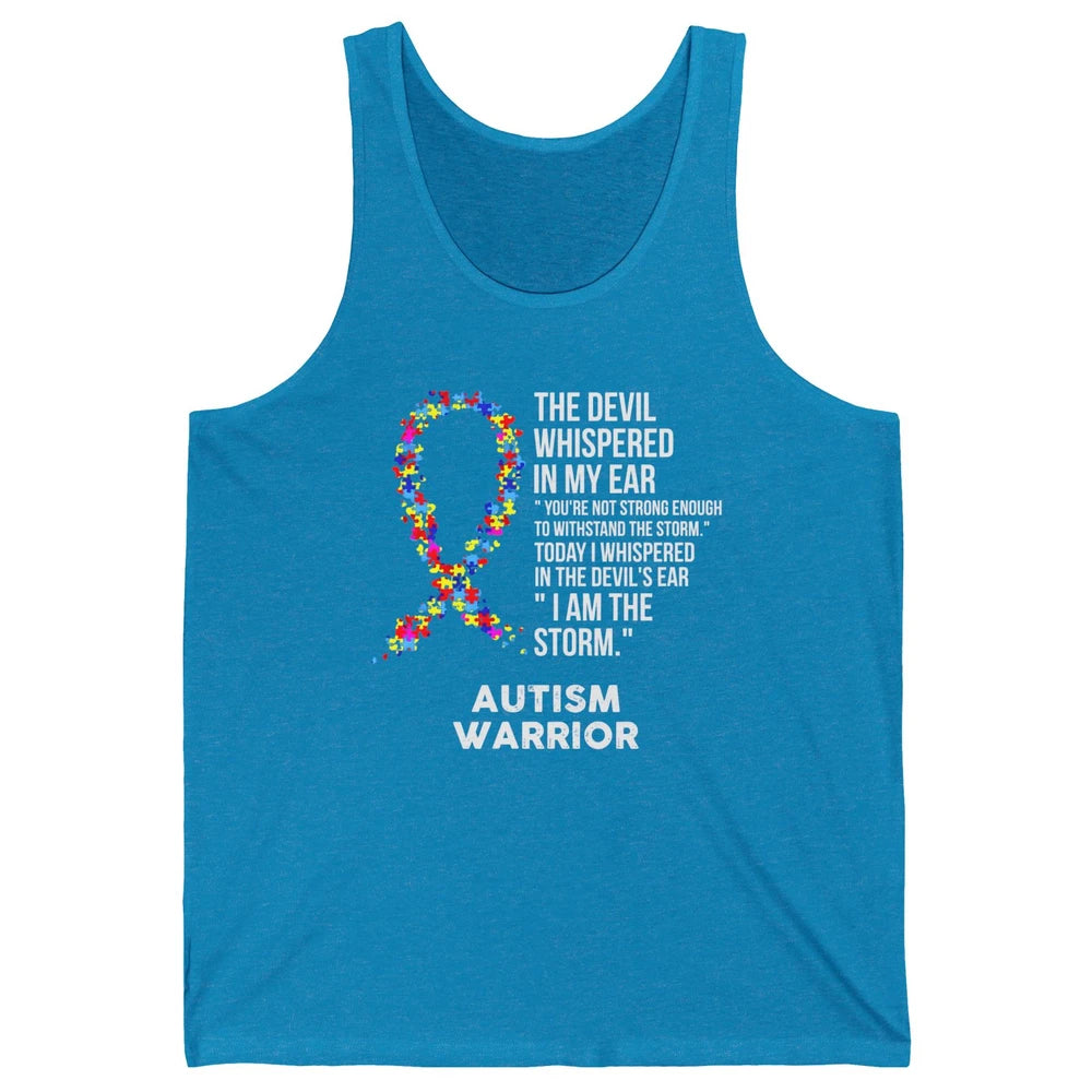 Autism Awareness Support Ribbon The Devil Whispered In Ear Unisex Jersey Tank