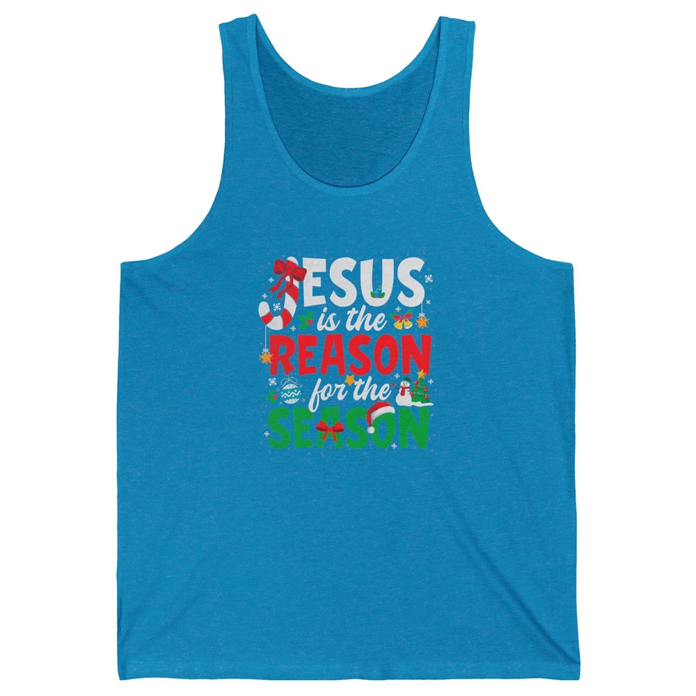 Merry Christmas Jesus The Reason For Season Xmas Candy Tree Unisex Jersey Tank