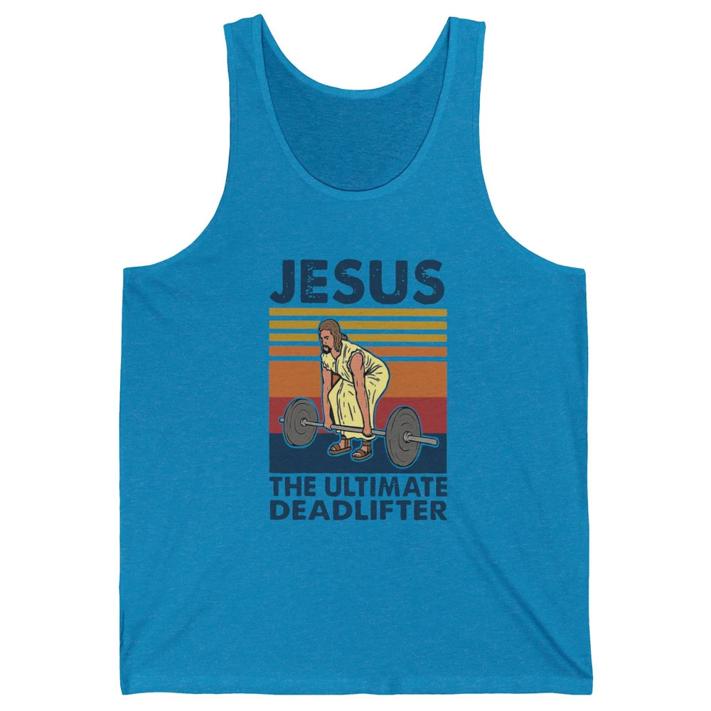 Vintage Jesus The Ultimate Deadlifter Gym Christian Faith Unisex Jersey Tank