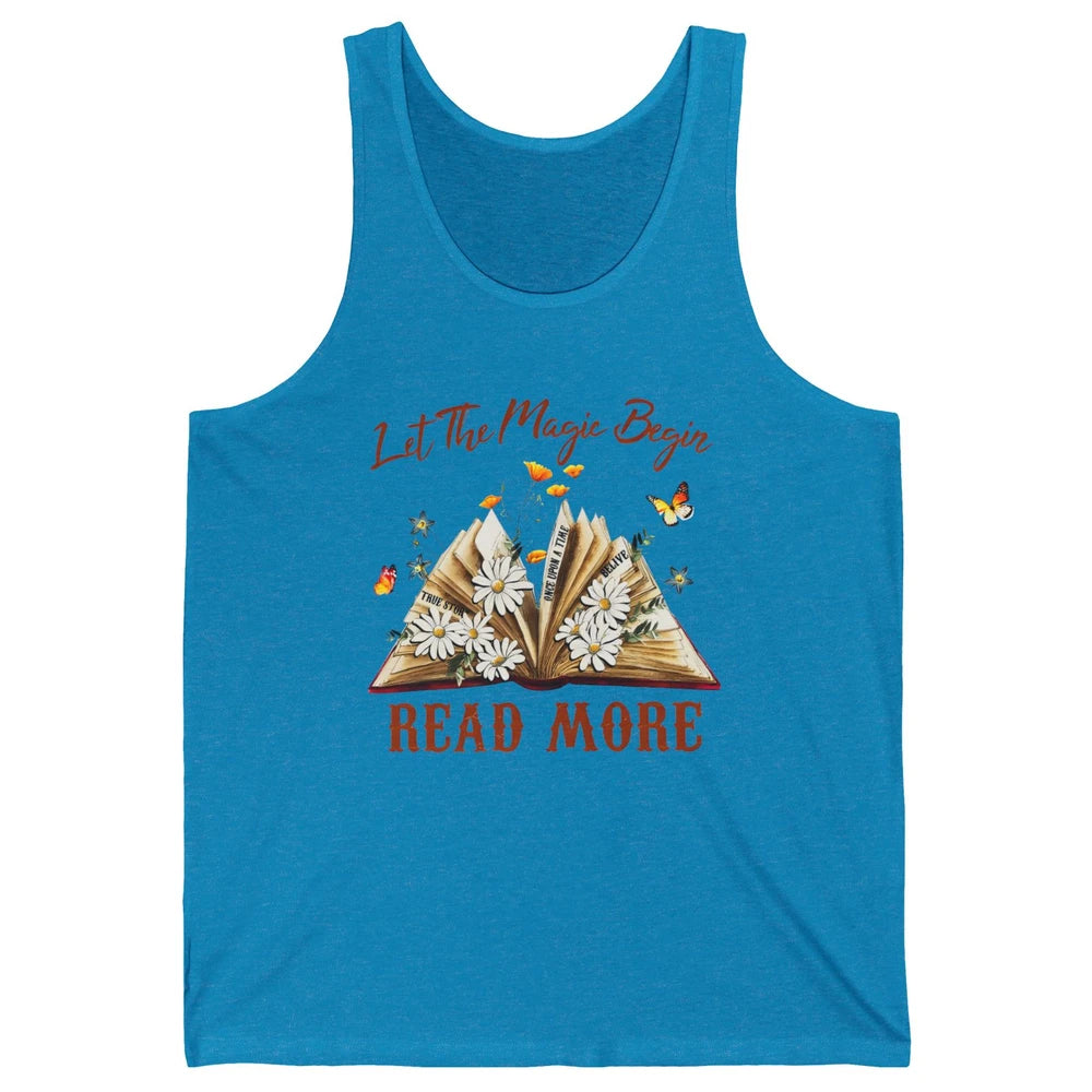 Aesthetic Read More Daisy Flowers Library Bookworm Butterfly Unisex Jersey Tank