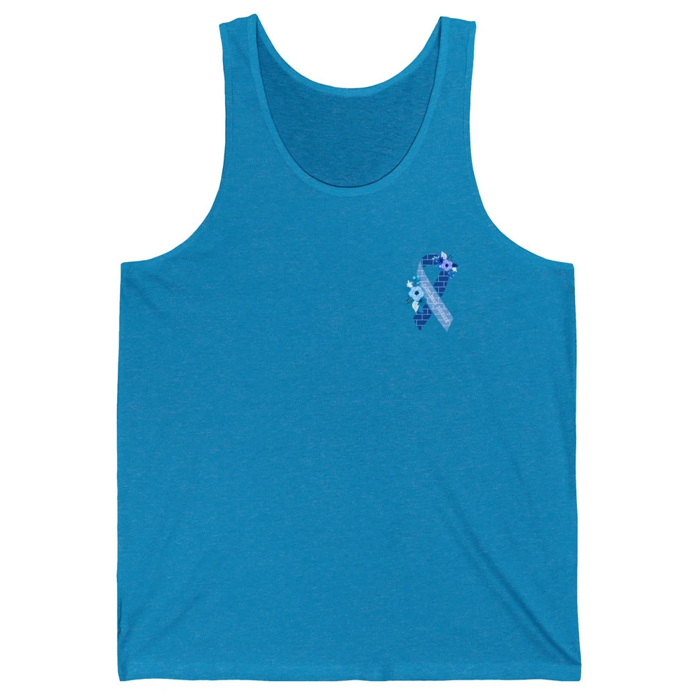 Castleman Disease Awareness Floral Blue Ribbon Rare Disease Unisex Jersey Tank