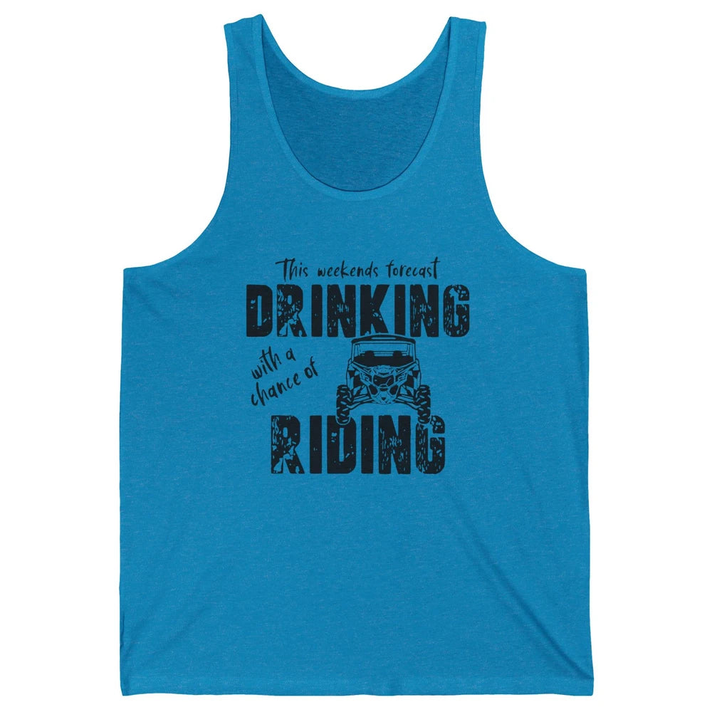 Vintage UTV Weekend Forecast Drinking Mud Riding SXS Life Unisex Jersey Tank