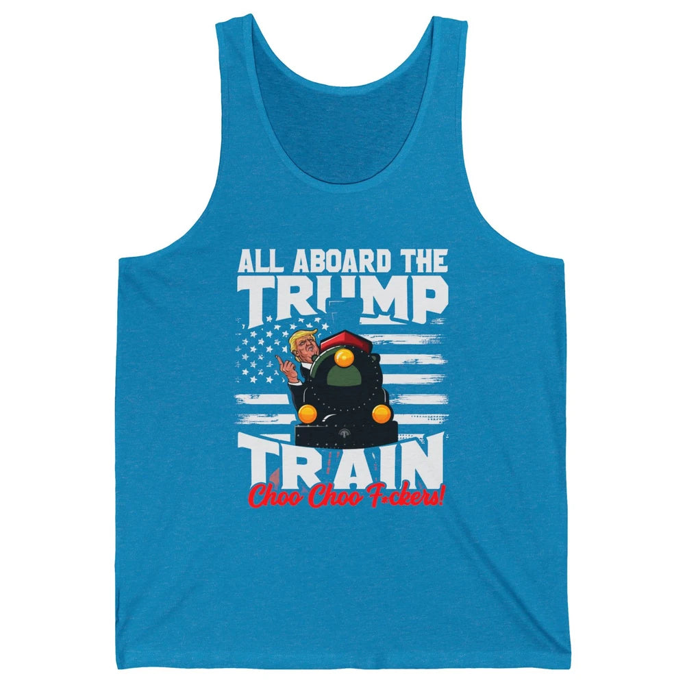 US Flag Trump Return All Abroad The Trump Train Anti Liberal Unisex Jersey Tank