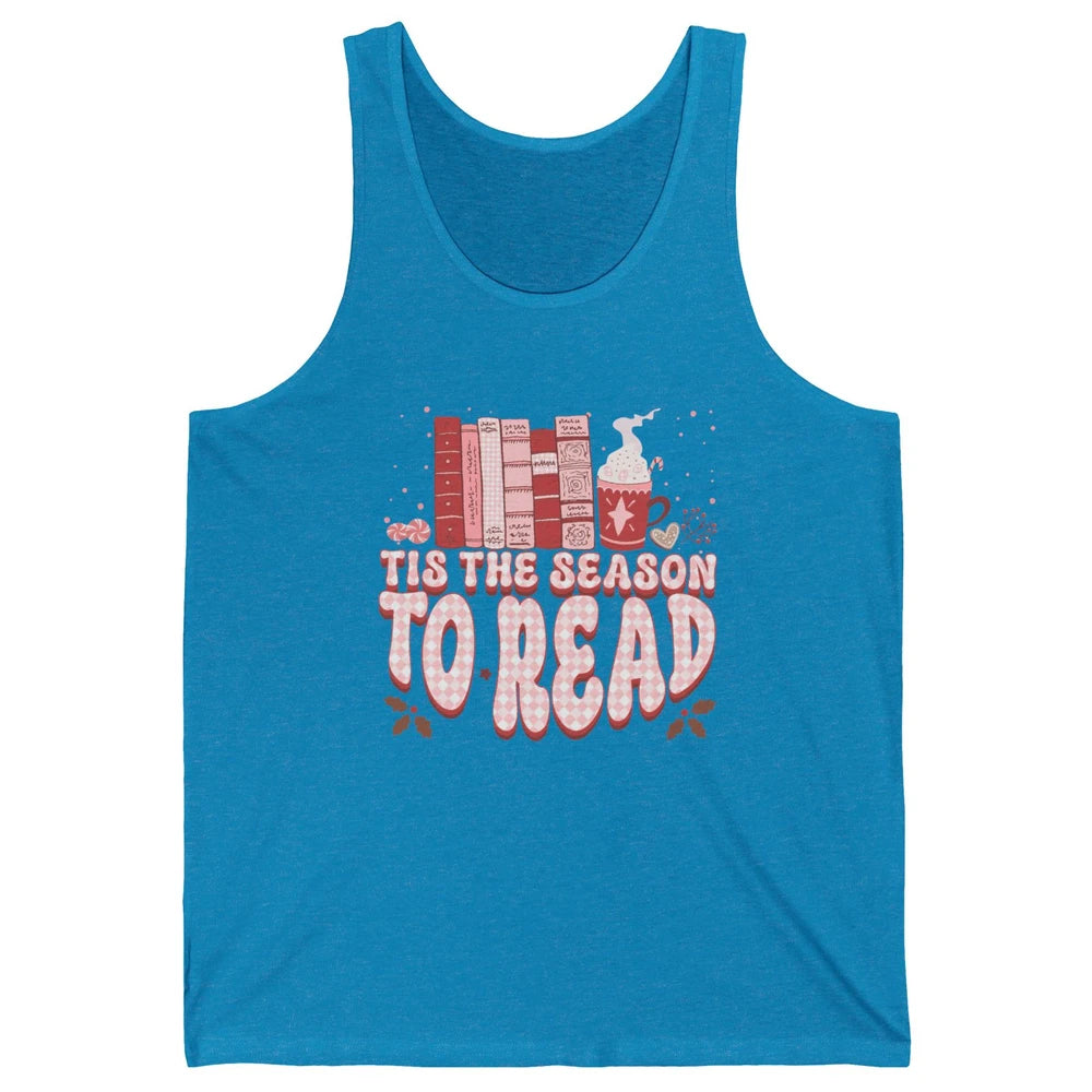 Tis The Season To Read Retro Christmas Book Reader Book Nerd Unisex Jersey Tank