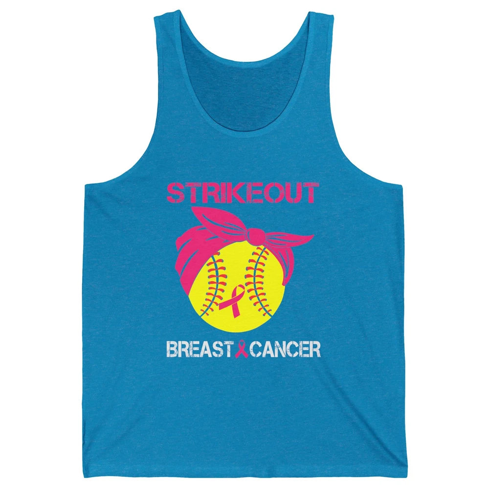 Softball Breast Cancer Awareness Strike Out Pink Ribbon Gift Unisex Jersey Tank