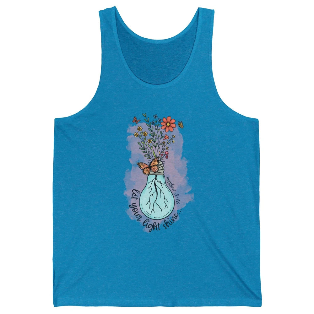 Wildflower Light Bulb Let Light Shine Christian Minimal God Unisex Jersey Tank