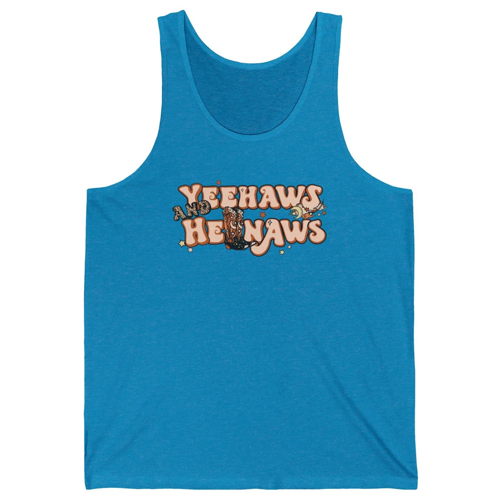 Boho Cowboy Boots Yeehaws And Hellnaws Western Country Girl Unisex Jersey Tank