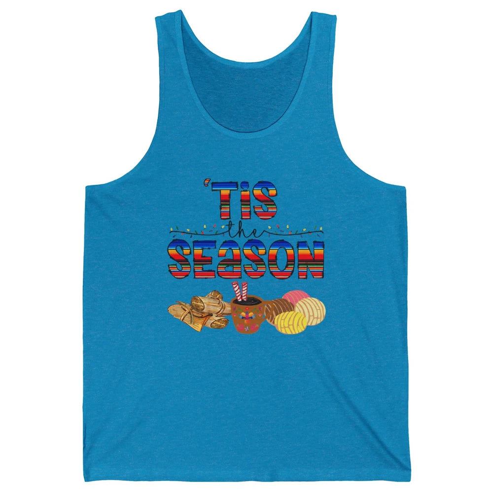 Tis The Season Mexican Christmas Concha Tamale Sweet Bread Unisex Jersey Tank