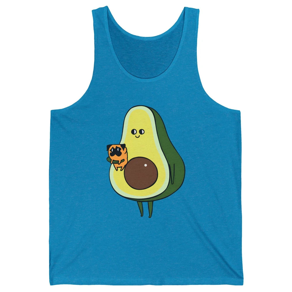 Avocado With Pug Funny Avocado Vegan Pug Lovers Gift Unisex Jersey Tank