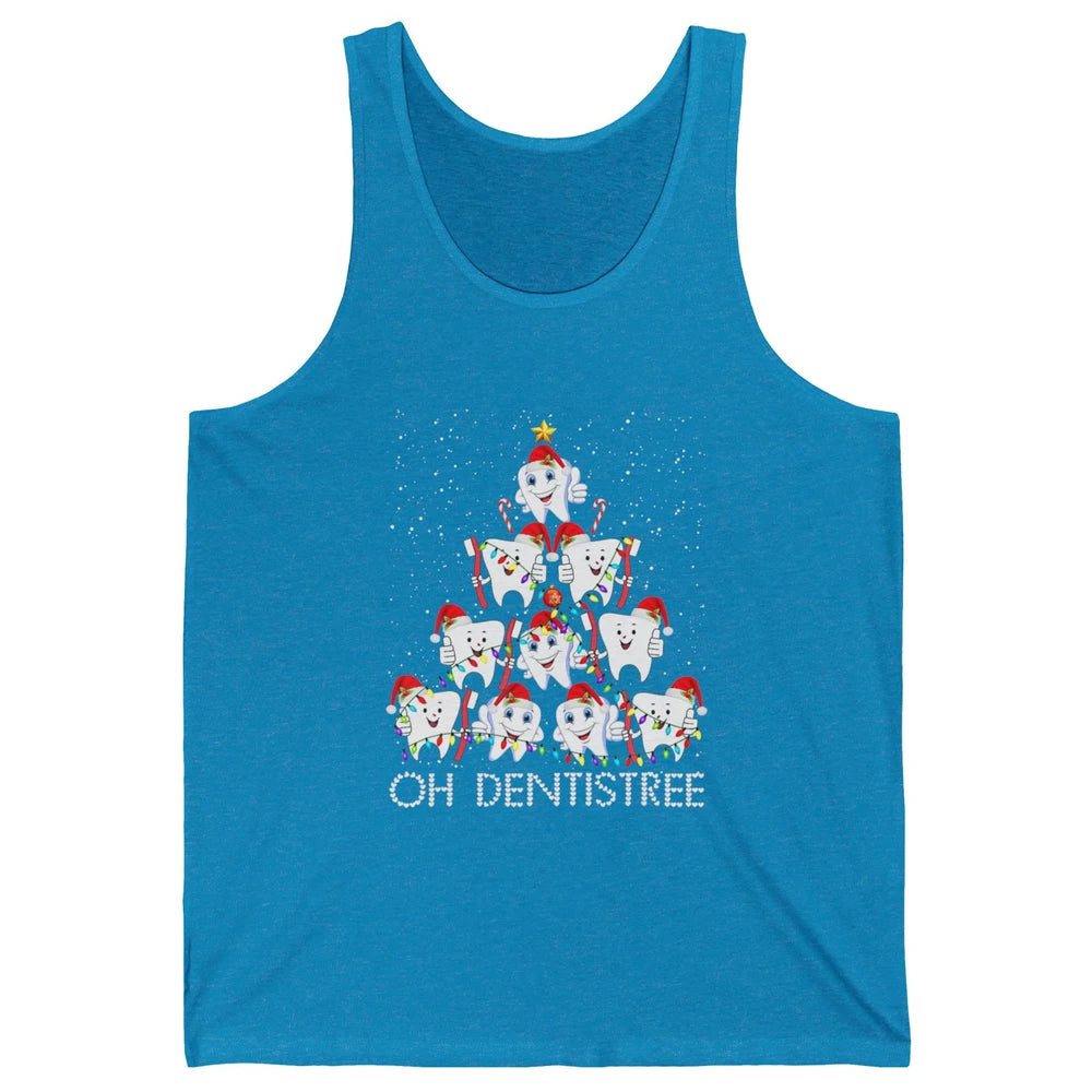 Merry Christmas Dentistree Xmas Tree Lights Dentist Teeth Unisex Jersey Tank