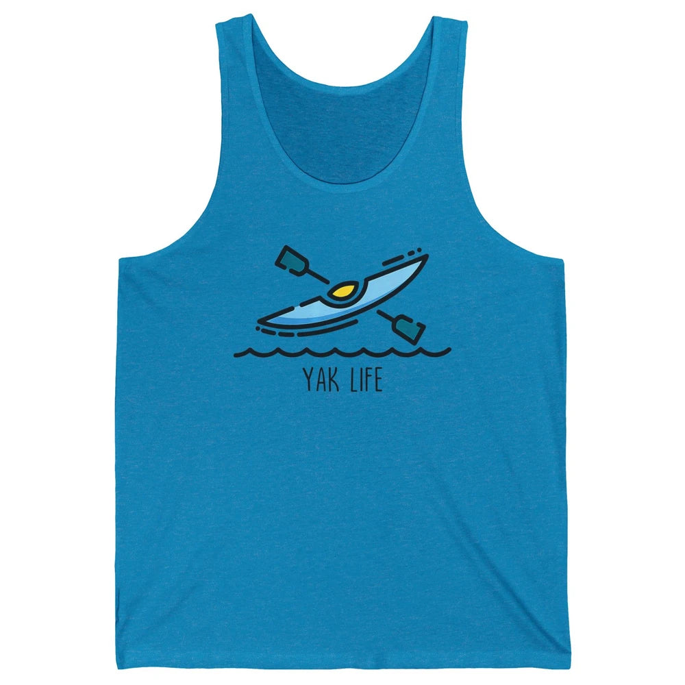 Yak Life Sunset Kayak Kayaking Retro 70s Paddling Outdoor Unisex Jersey Tank