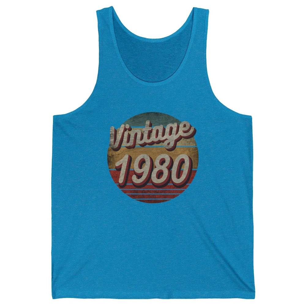 Retro Vintage 1980 Men Women Birthday Gift Born In 1980s Unisex Jersey Tank