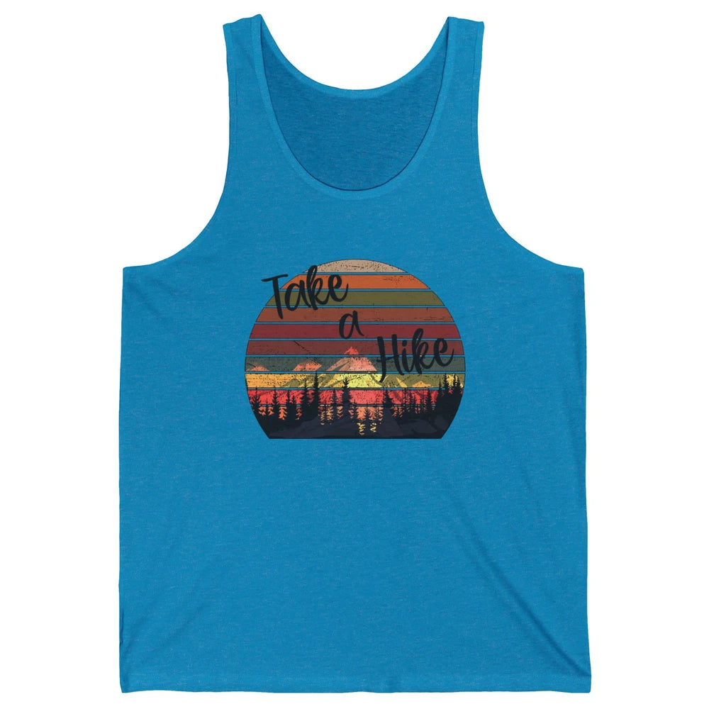 Vintage Take A Hike Sunset Hiker Hiking Camping Lover Gift Unisex Jersey Tank