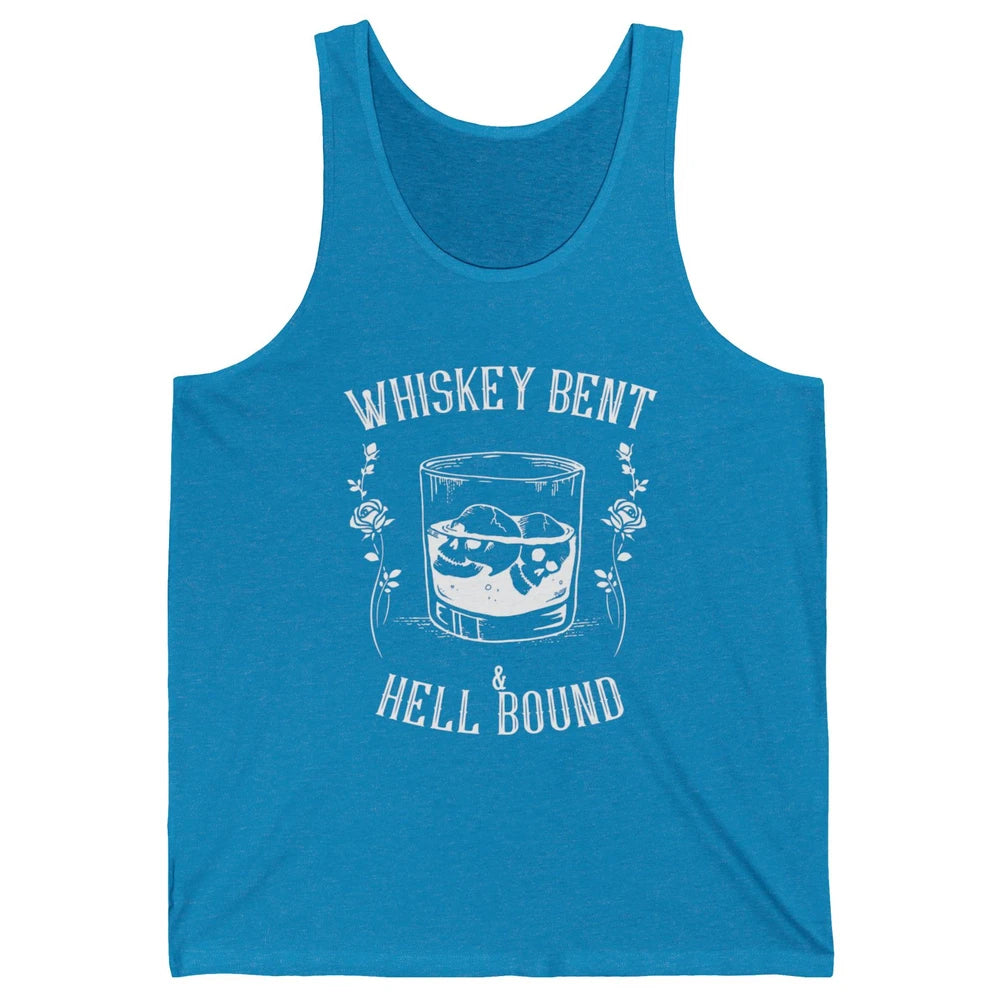 Whiskey Bent Hell Bound Wine Shot Drinker Alcoholic Bourbon Unisex Jersey Tank