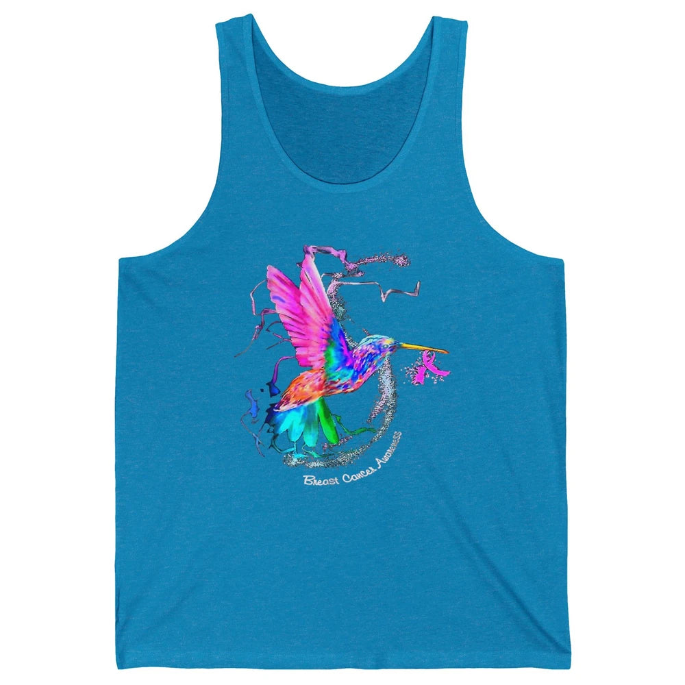 Breast Cancer Awareness Hummingbird Sunflower Pink Ribbon Unisex Jersey Tank