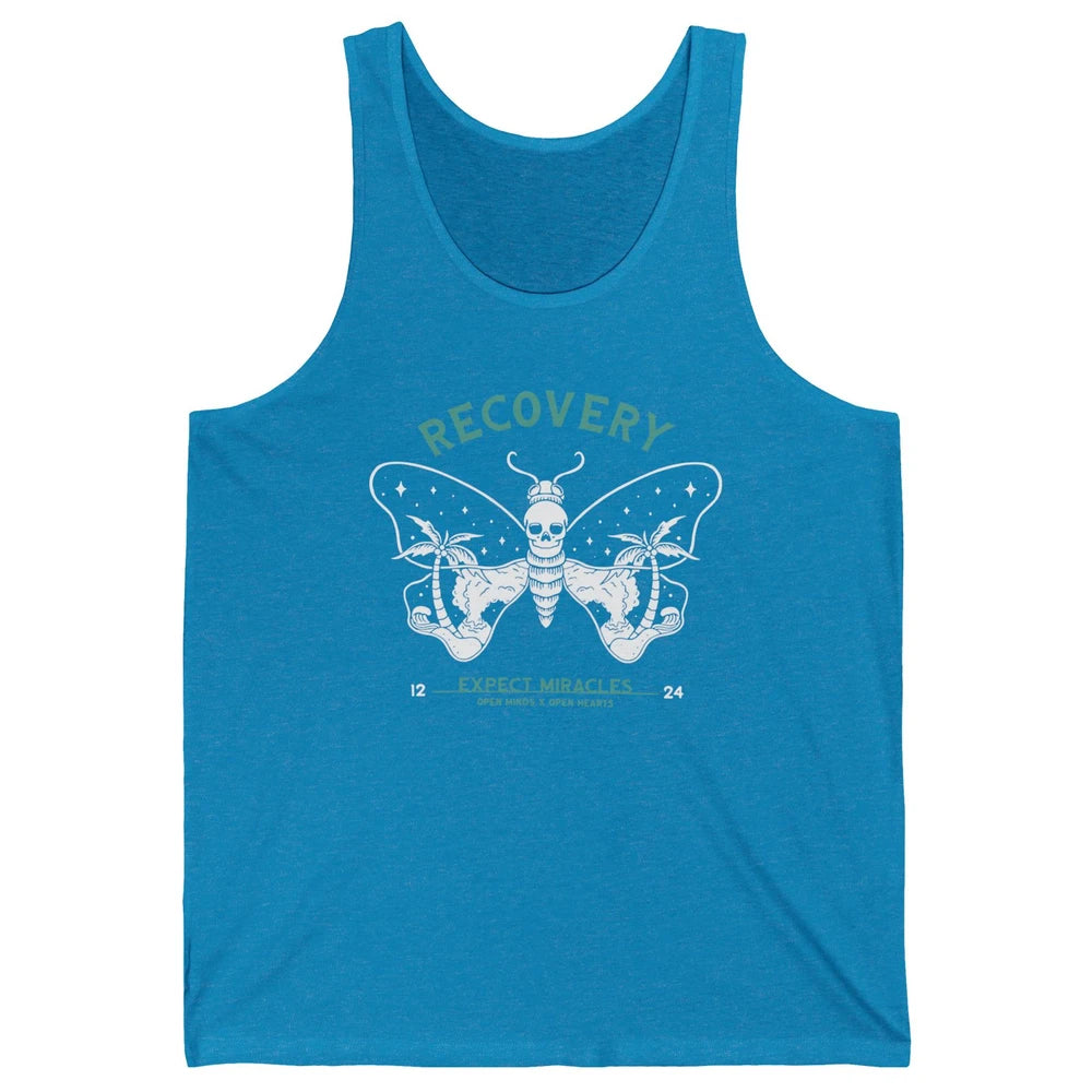 Butterfly Skull Skeleton Addiction Recovery Awareness Gothic Unisex Jersey Tank