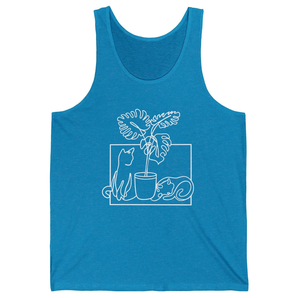 Cat Watering Plants Gardening Cat Lady Planting Cat Lovers Unisex Jersey Tank