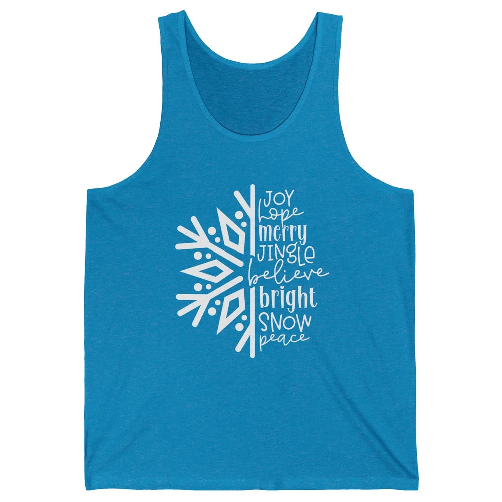 Snowflakes Christmas Joy Hope Merry Jungle Christmas Lovers Unisex Jersey Tank