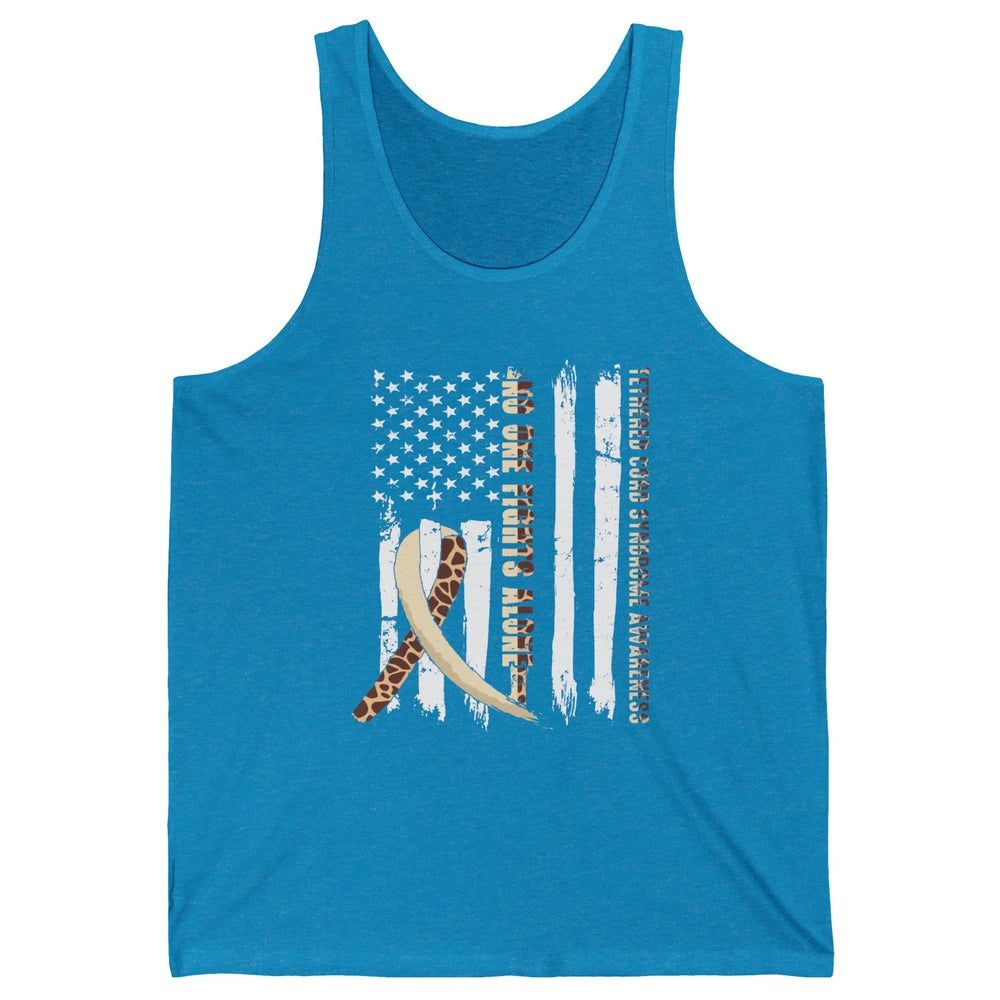 Tethered Cord Syndrome TCS Ribbon No One Fight Alone US Flag Unisex Jersey Tank