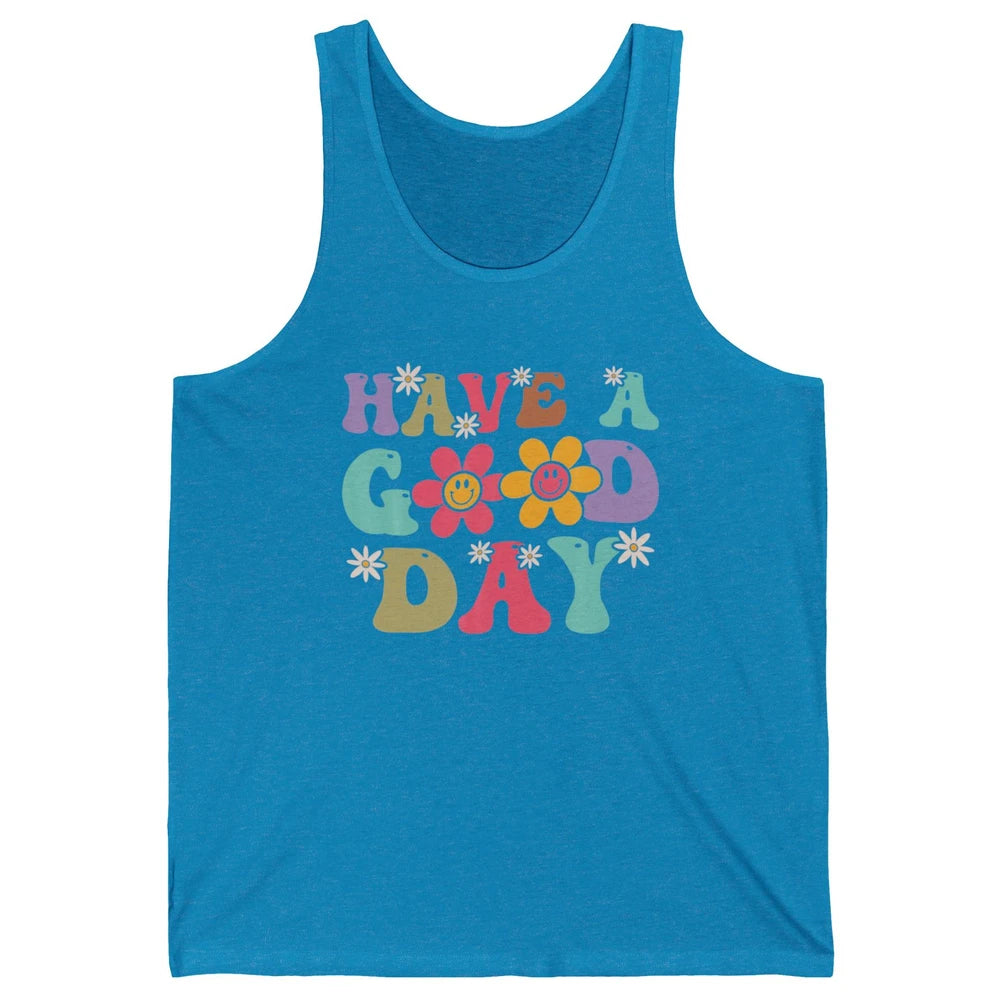 Smiling Face Daisy Have A Good Day Retro Positive Motivation Unisex Jersey Tank