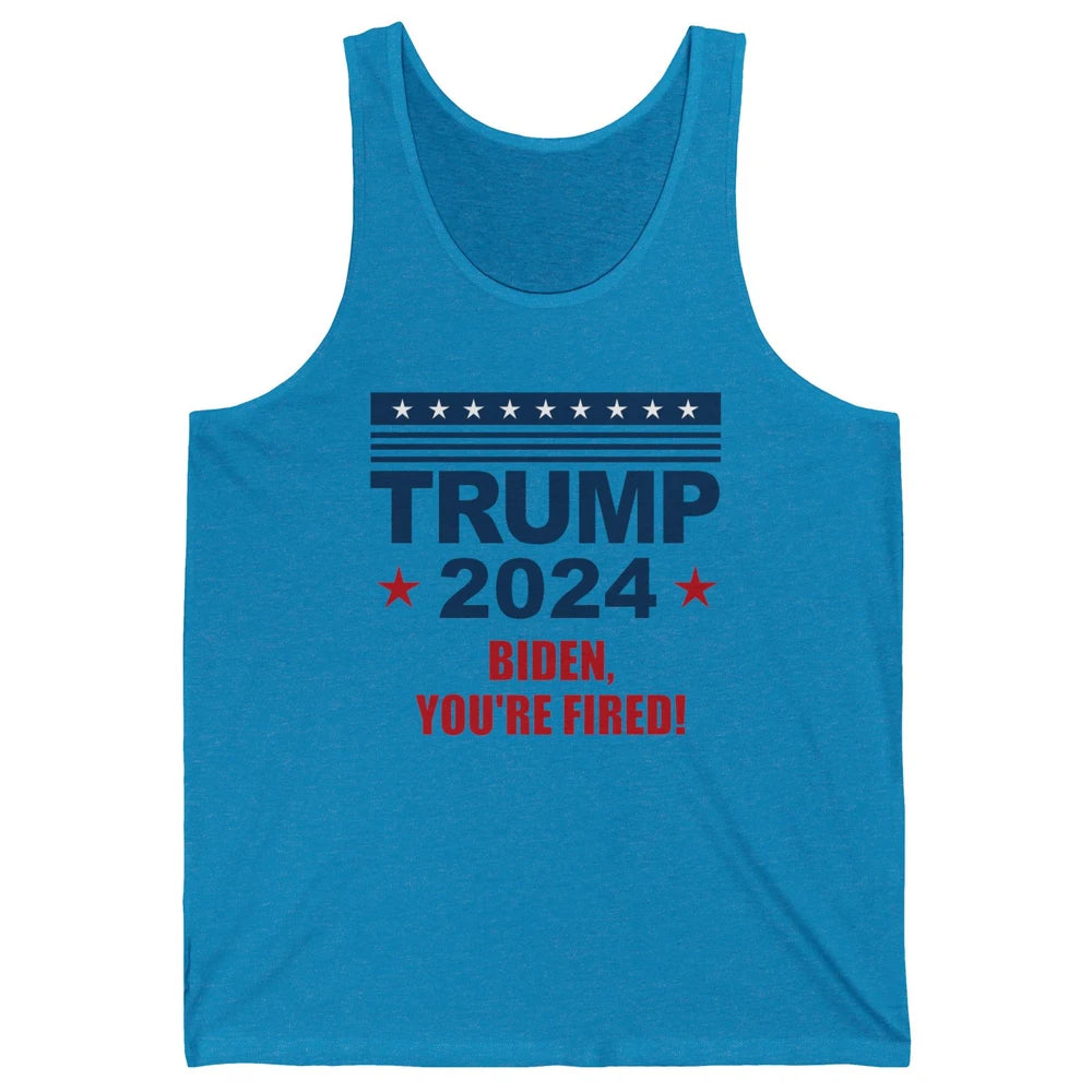 Retro US Flag Trump 2024 Return Biden You're Fired Patriot Unisex Jersey Tank