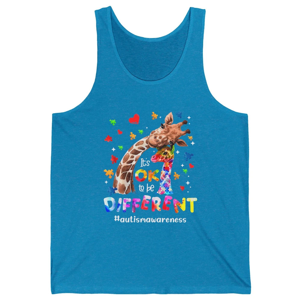 Autism Giraffe Mom It's Okay To Be Different Neurodiversity Unisex Jersey Tank