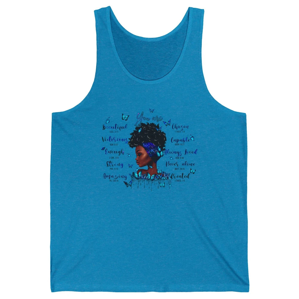 Black Girl God Says I Am Afro Woman Christian Religious Gift Unisex Jersey Tank