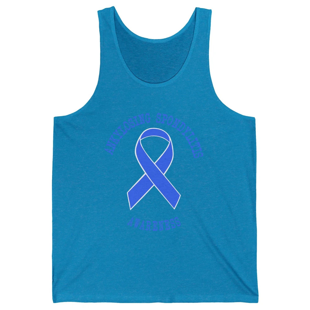 Ankylosing Spondylitis Awareness Support Blue Ribbon Gift Unisex Jersey Tank