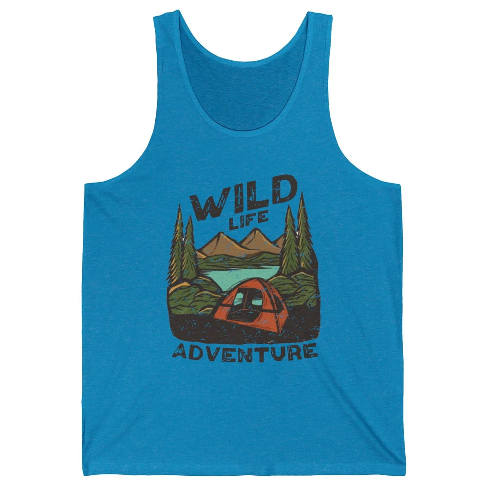 Wild Life Adventure Camping Mountain Wilderness Campfire Unisex Jersey Tank