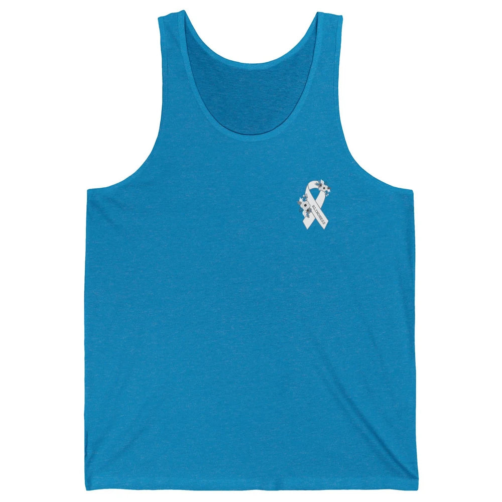 Blindness Awareness Floral White Gray Ribbon Blind Support Unisex Jersey Tank