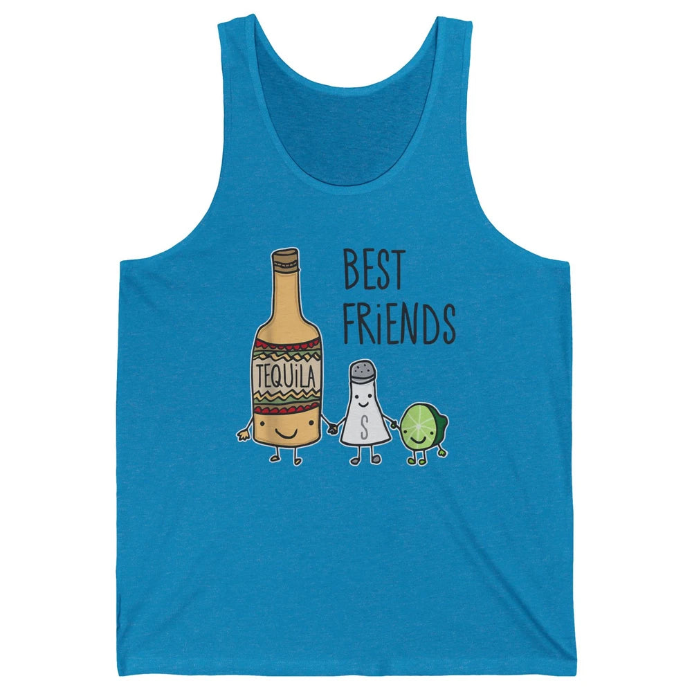 Best Friends Tequila Salt Lime Margarita Drink Wine Pun Joke Unisex Jersey Tank