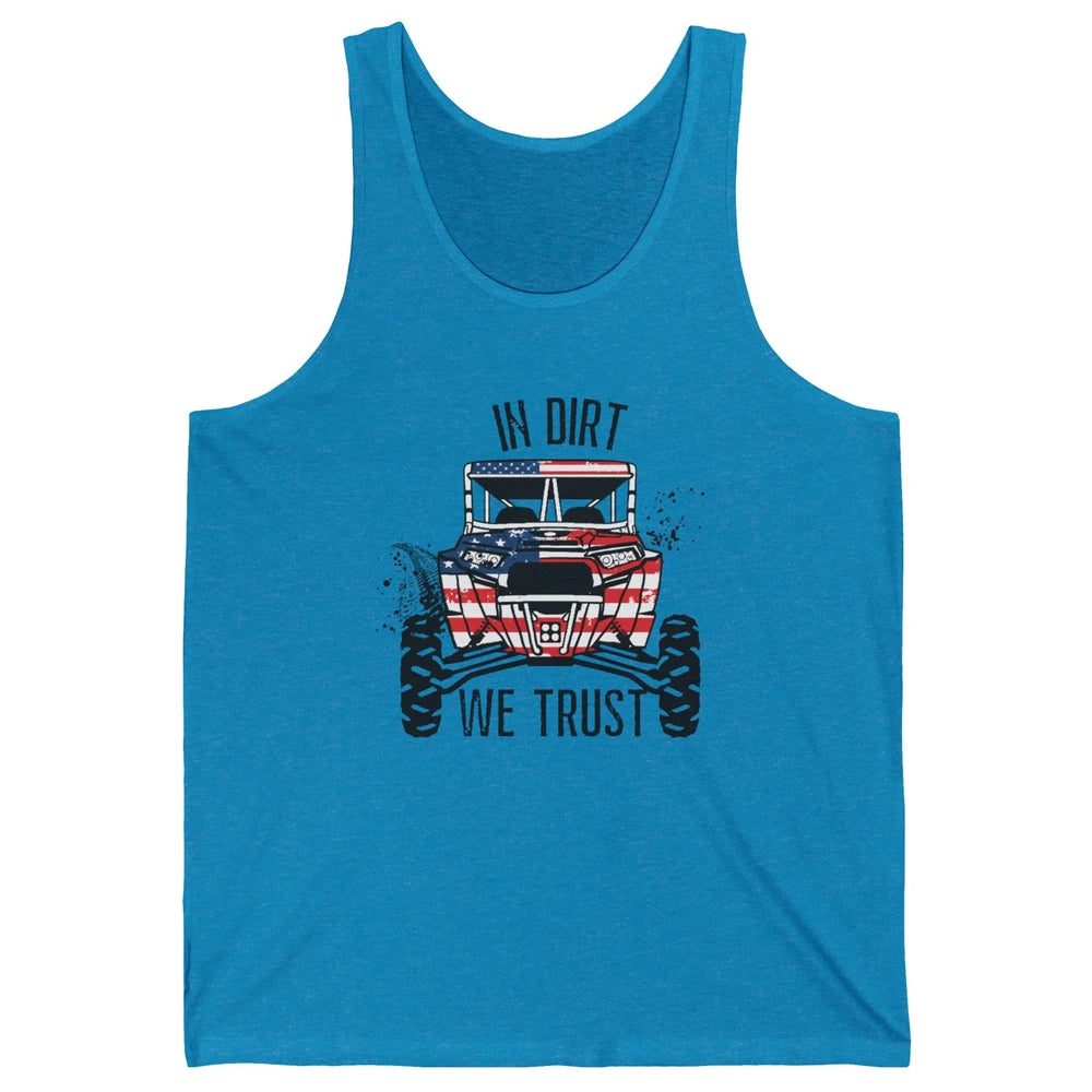 US Flag In Dust We Trust UTV Offroad SXS Patriotic ZRZ Life Unisex Jersey Tank