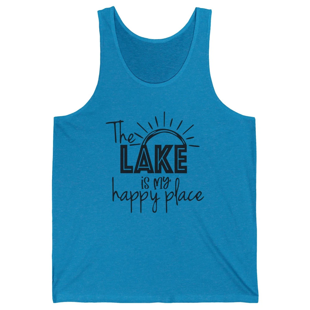 The Lake Is My Happy Place Summer Sunrays Lake Days Kayaking Unisex Jersey Tank