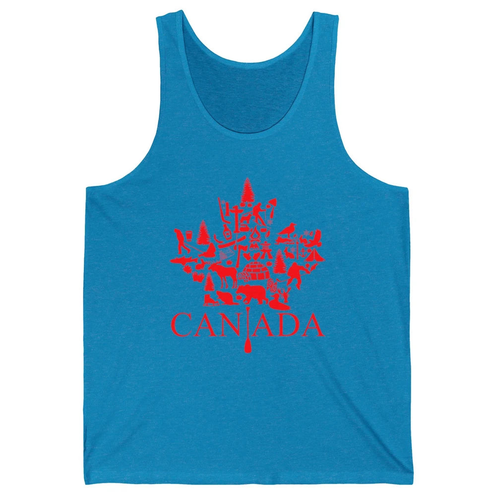 Canada Maple Leaf Canadian Symbols Canadian Root Gift Unisex Jersey Tank