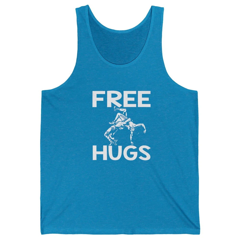 Vintage Wrestling Free Hugs Sports Martial Art Retro Wrestle Unisex Jersey Tank