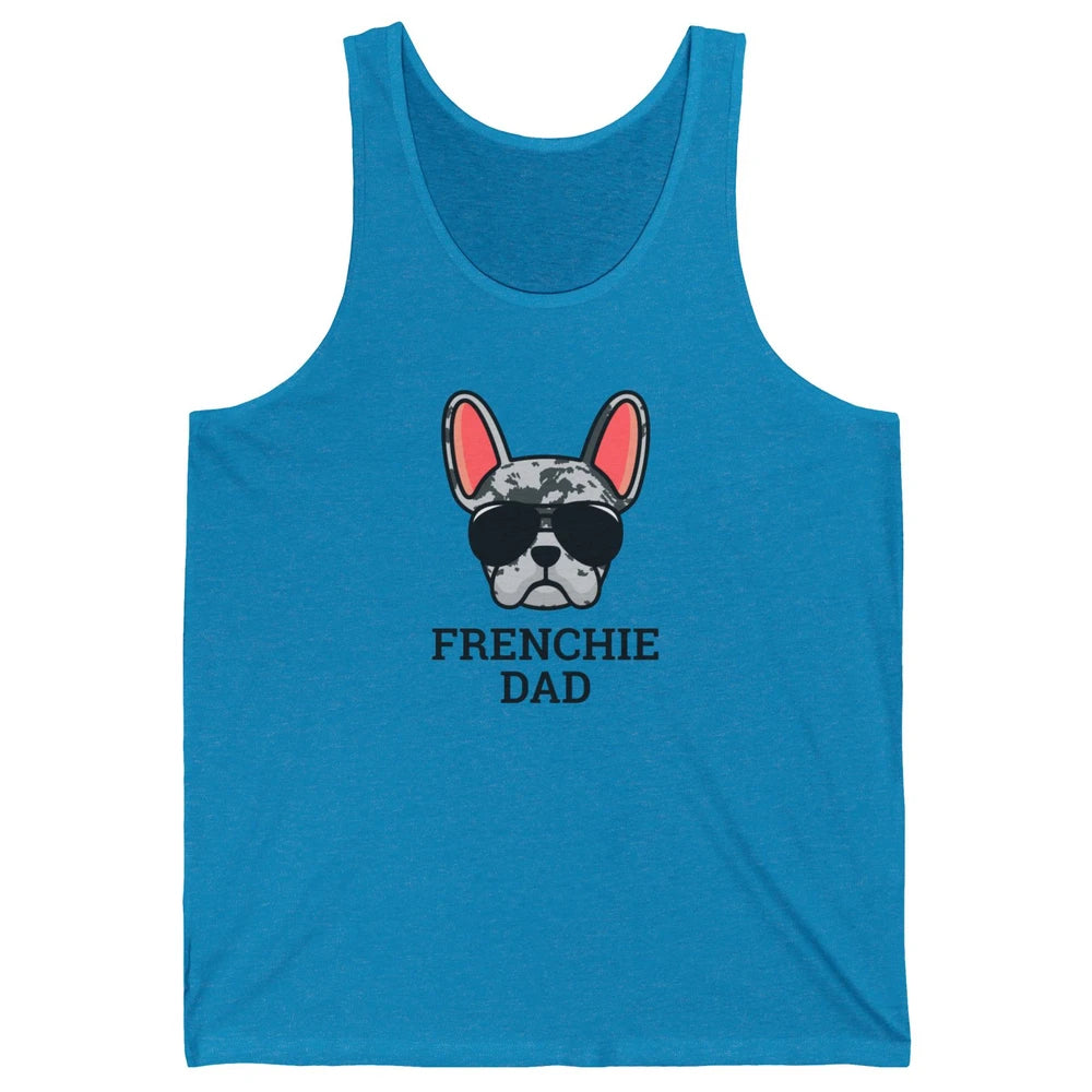 Blue Merle French Dad Frenchie Bulldog Cool Pet Owner Father Unisex Jersey Tank