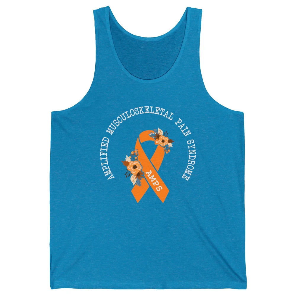 Amplified Musculoskeletal Pain Syndrome AMPS Orange Ribbon Unisex Jersey Tank