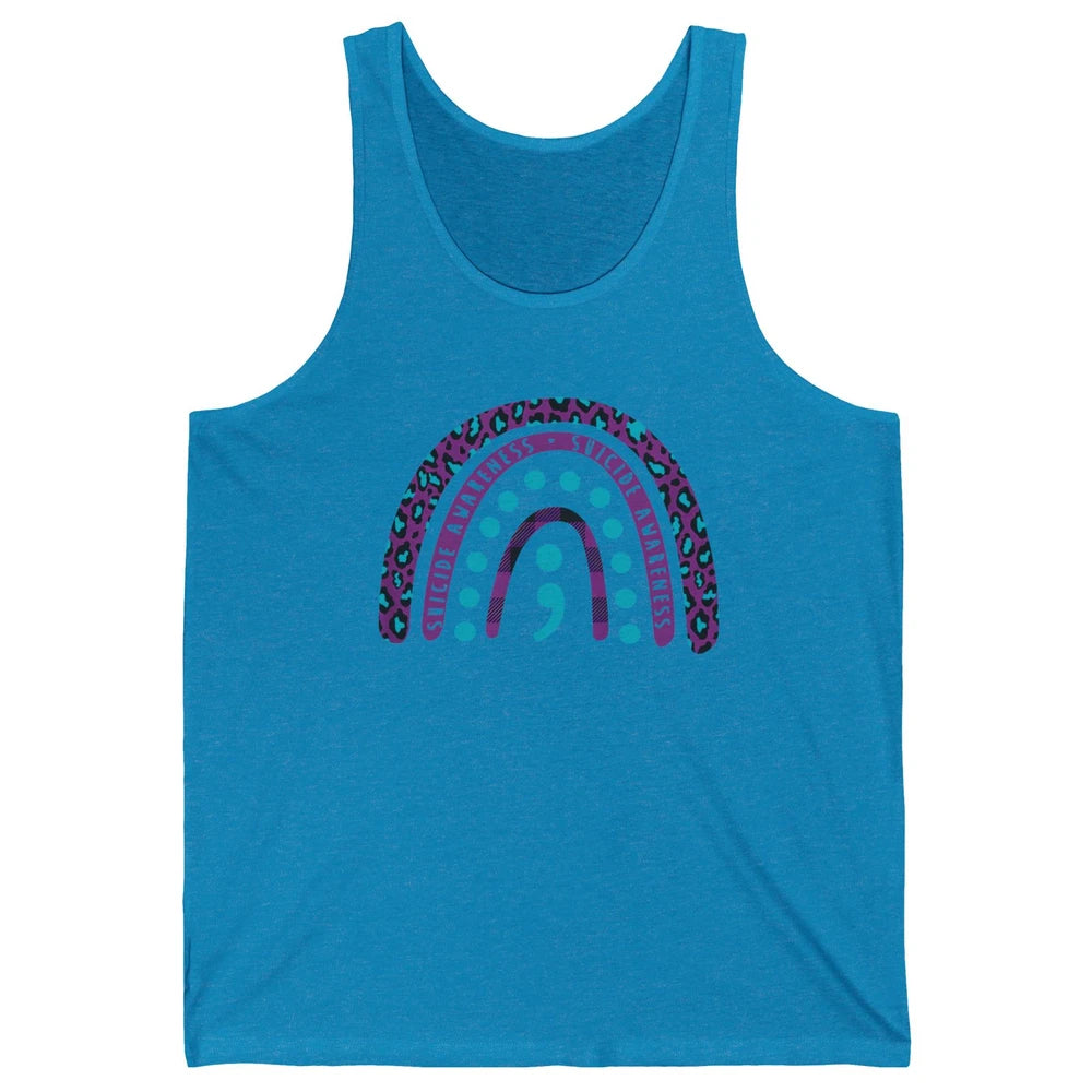 Suicide Awareness Rainbow Semicolon Prevention Psychologist Unisex Jersey Tank