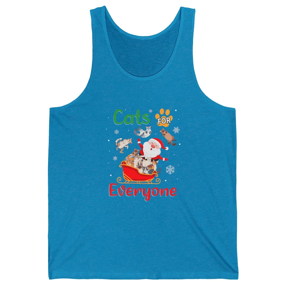 Merry Christmas Cats For Everybody Reindeer Xmas Santa Claus Unisex Jersey Tank