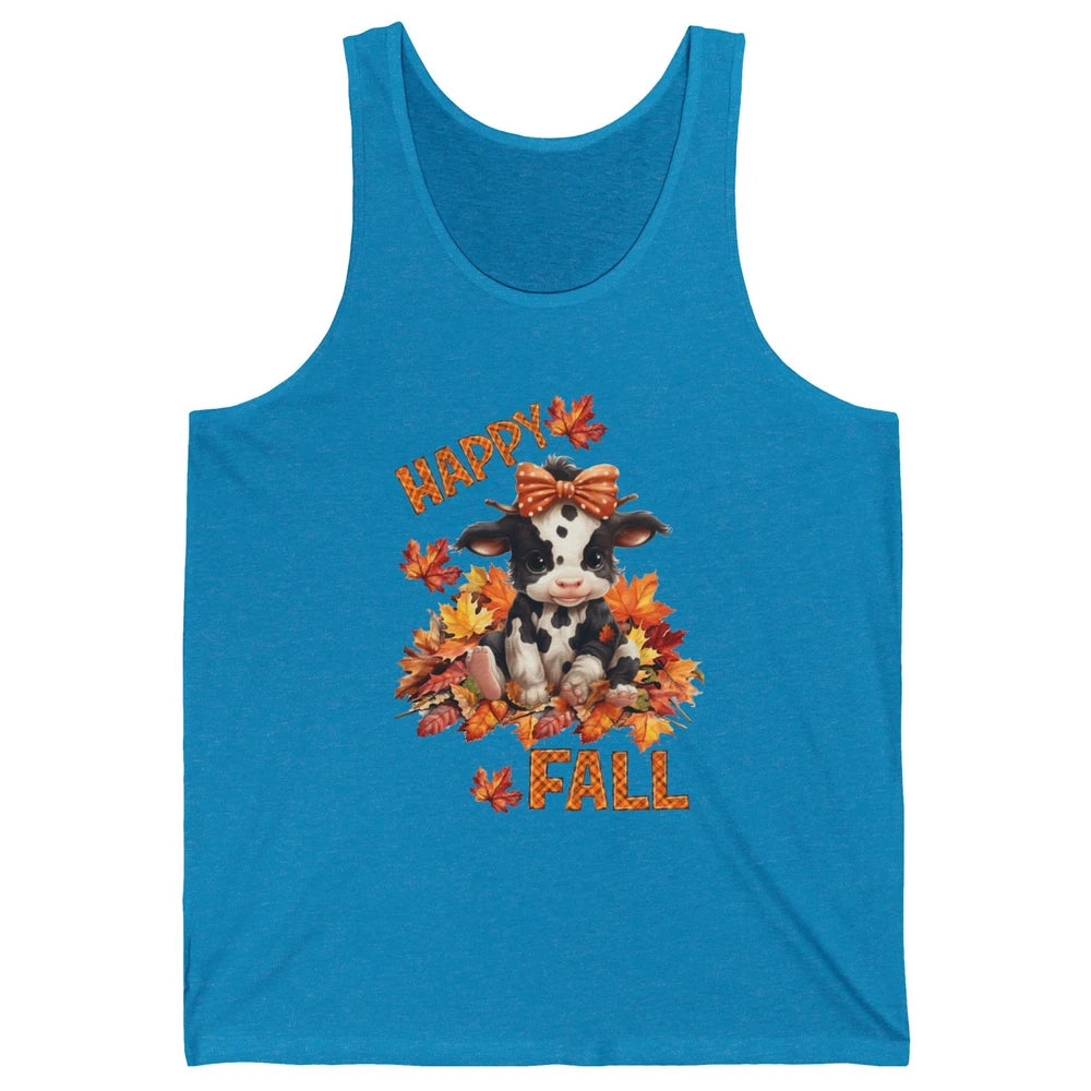 Cute Baby Cow Bandana Hay Fall Pumpkin Thanksgiving Autumn Unisex Jersey Tank