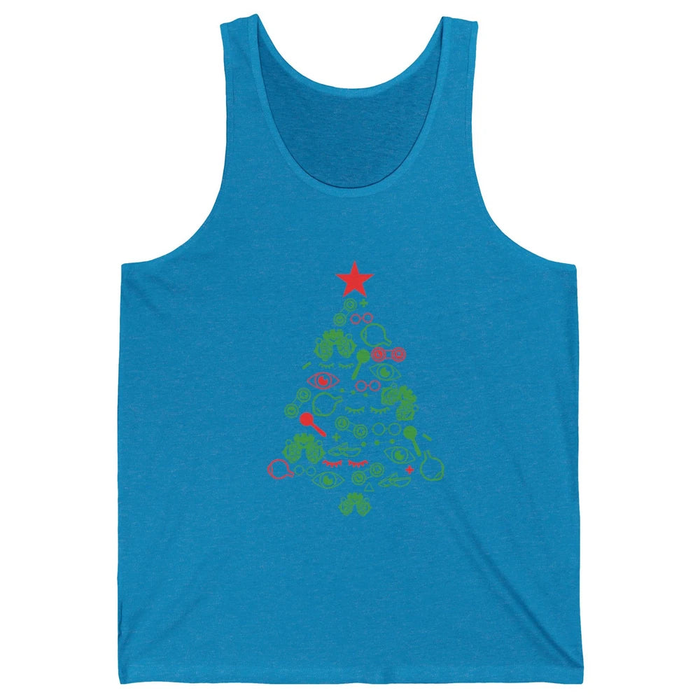 Funny Optometrist Symbols Christmas Tree Optician Optometry Unisex Jersey Tank